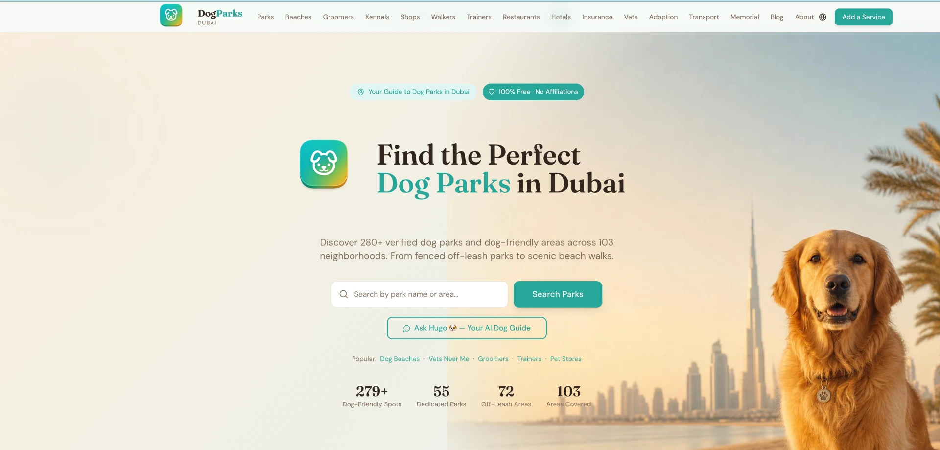 DogParksDubai website design