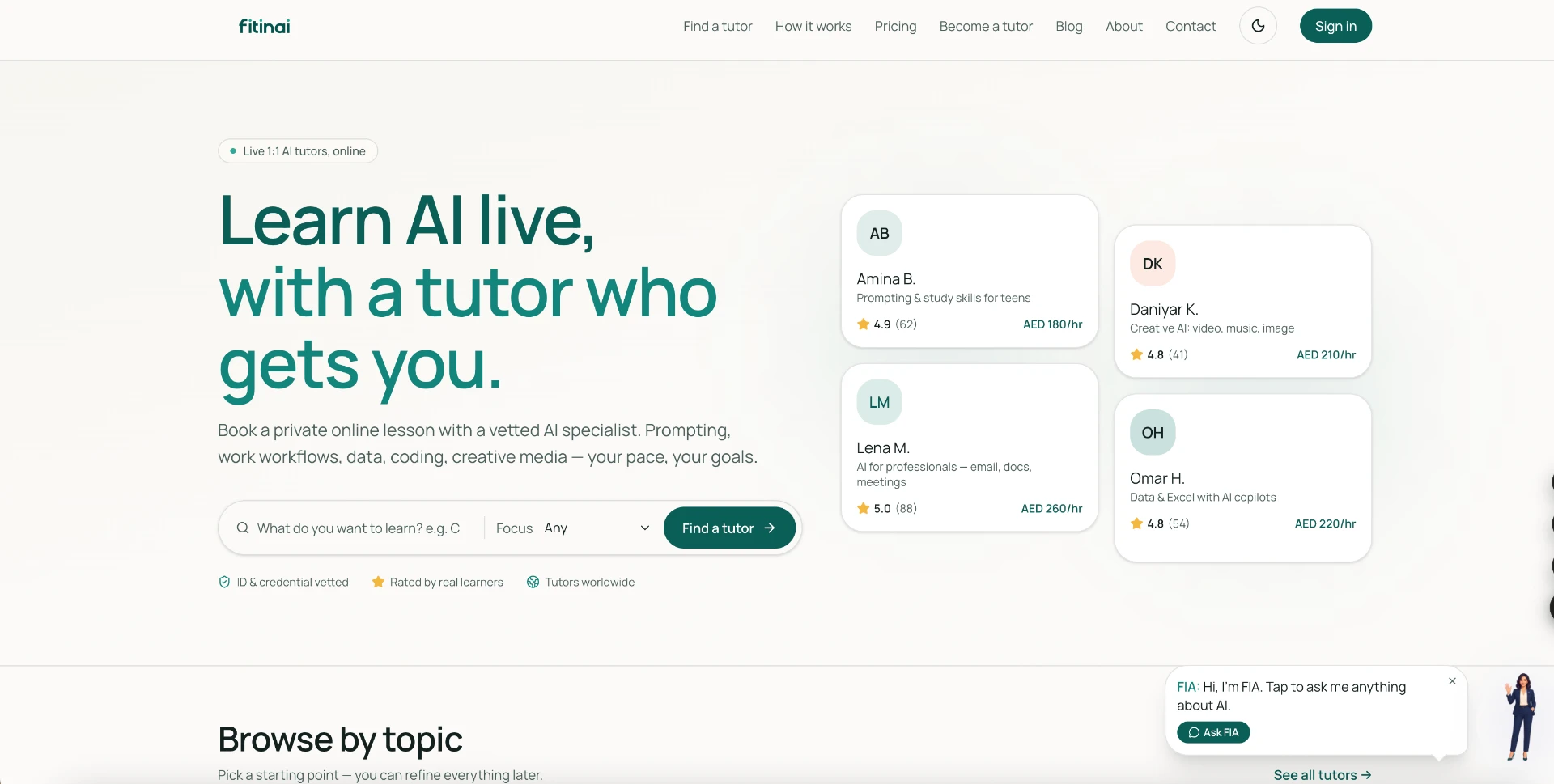 FitInAI website design