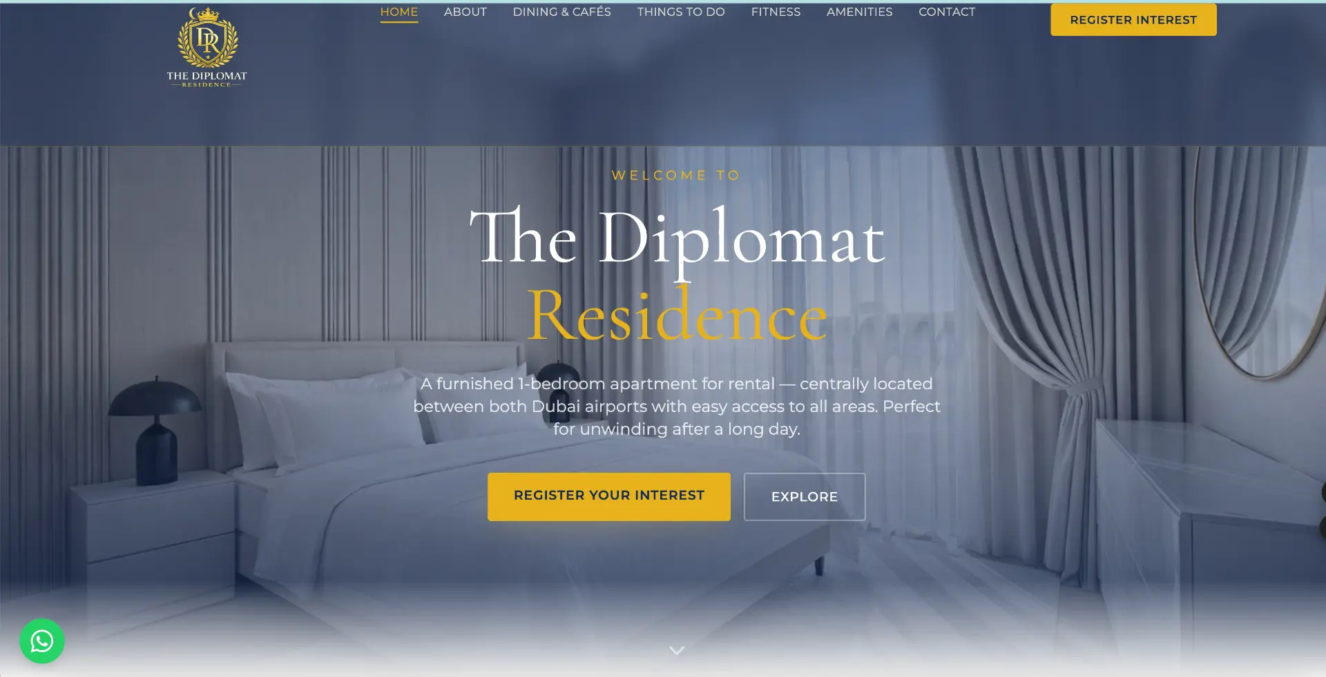 The Diplomat Residence website design
